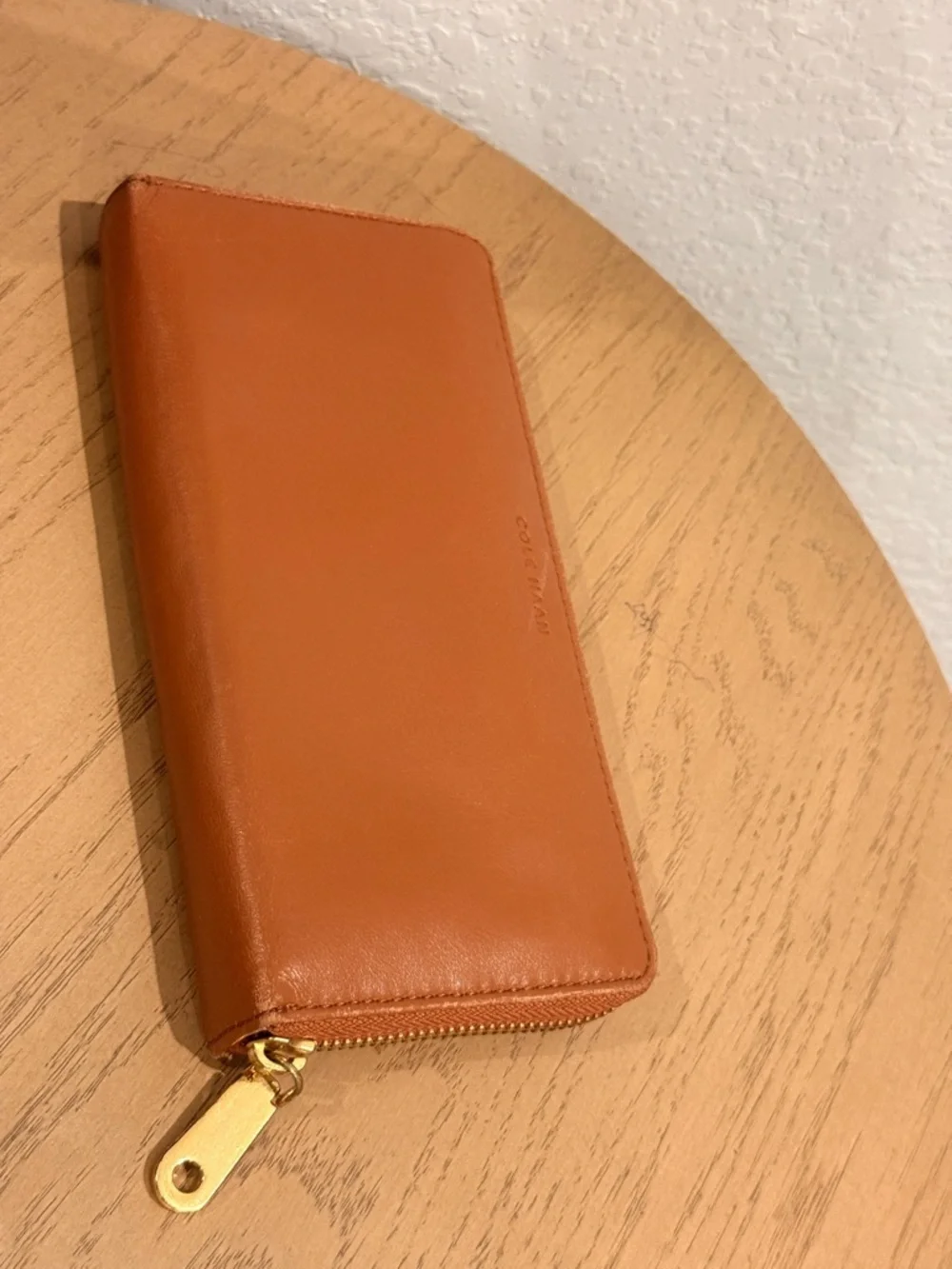 Cole‎ Haan Zip-Around Leather Wallet - Tan Brown